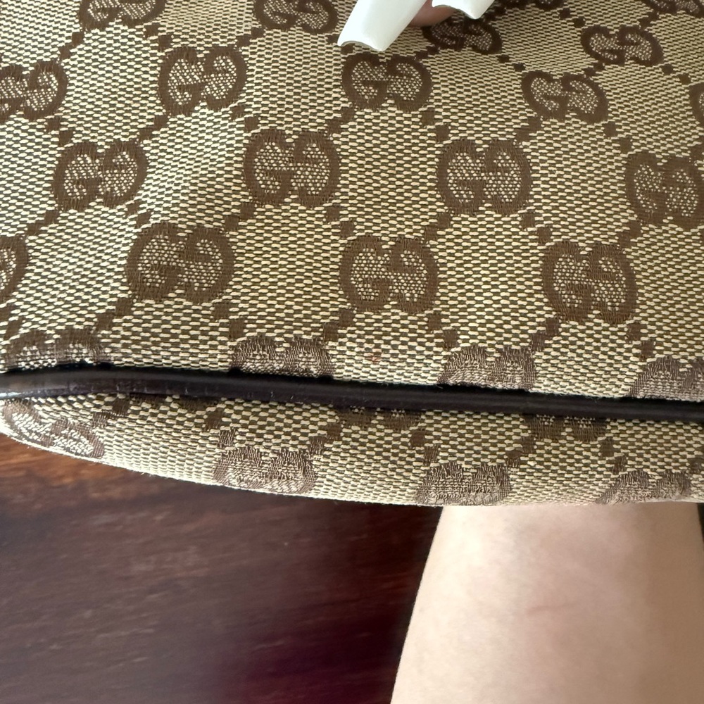 SOLD-Vintage Gucci GG Monogram Canvas Pochette Shoulder Bag - Picture 13 of 16